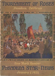 TOURNAMENT OF ROSES, 1928 PROGRAM-INCLUDES STANFORD 7 PITT 6 GAME RECAP - Picture 1 of 3