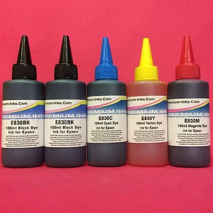 5x100ml Drucker Tinte Nachfüllflasche für Epson Expression Premium XP830 XP900 33 XL - Bild 1 von 5