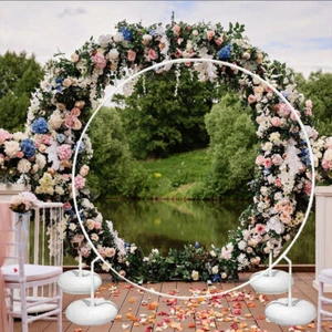 UK Round Balloon Arch Frame Ring Circle Balloon Column Stand Holder Party Decor - Picture 1 of 12