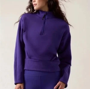 Athleta Altitude XL Polartec 1/2 Zip Pullover Lila Fleece Sweatshirt Neu mit Etikett - Bild 1 von 13