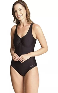 Zoggs Women’s Marley Scoopback Swimsuit Eco Fabric Black UK 14 BNWT - Picture 1 of 14