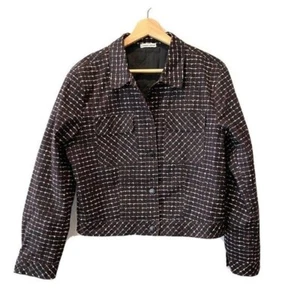Tomas Maier RARE Women’s Jacket Cotton NWOT Geometric Button Down Collared SZ 10 - Picture 1 of 12