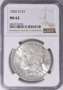 1902 - O MORGAN SILVER DOLLAR - NGC MS 62 - Picture 1 of 2