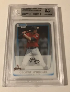 George Springer 2011 Bowman Chrome Draft Rookie BGS 8,5 - Foto 1 di 2