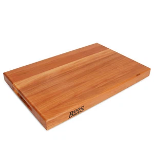 John Boos 18 x 12" Cutting Board Block With Handles, Cherry Wood (Open Box) - Picture 1 of 8