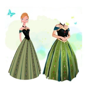 Women's Princess Anna Dress Costume Halloween Cosplay Fancy Dress Coronation - Picture 1 of 12