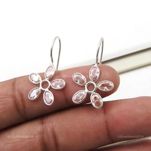 Naturale Zircone Cubico Argento Sterling Massiccio Fidanzamento Dicembre Dangle - Foto 1 di 7
