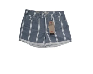 Levi's gestreifte mittellange Shorts blau/weiß Damengröße 30 + kostenloses Geschenk - Bild 1 von 2