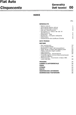 Manuale officina FIAT 170 Cinquecento (1991-1998) PDF - Immagine 1 di 4