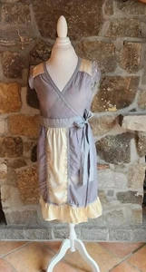 Miss Me **Damaged** Flutter Wrap Dress Silk & Cotton Size Large Stitching Detail - Picture 1 of 23