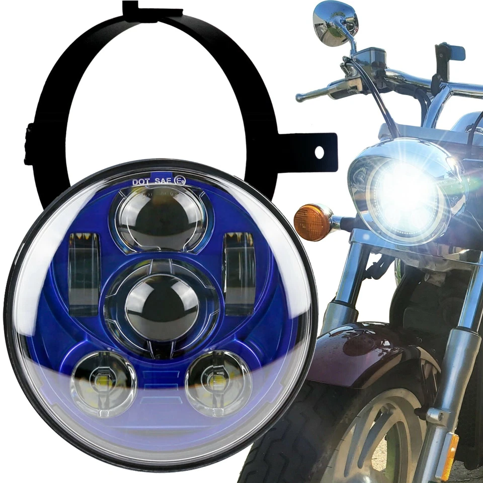 LED Projection Headlight Kit for Honda VTX 1300 1800 C/N/R/S/T Blue Plug n' Play - Image 1 of 4