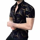 Mens T-Shirt Soft Summer Casual Collared Multicolor Party Polyester S-XL