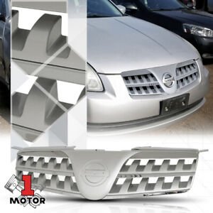 For 2004-2006 Nissan Maxima {X-MESH} Silver ABS Front Upper Bumper Grille/Grill