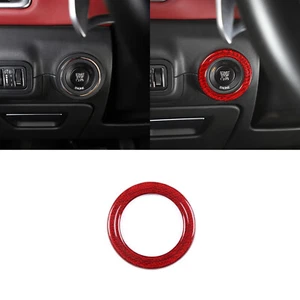 For Maserati Ghibli 14-21 One-click Start Decorative Ring Real Carbon Fiber Red - Picture 1 of 12