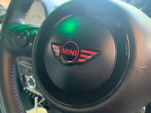 MINI Steering Wheel Badge Gel Overlay - Red & Black Gen 1 R50 R52 R53 COOPER S - Picture 1 of 3