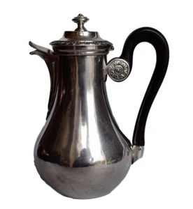 French Antique Empire Sterling Silver Coffee Tea Pot with Ebony Handle 19th.C - Picture 1 of 10