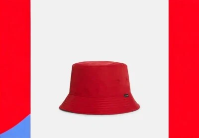 SOMBRERO CUBO DE NAILON REVERSIBLE COACH Rojo Marte/Carbón Signature Cap Foto 1 de 2