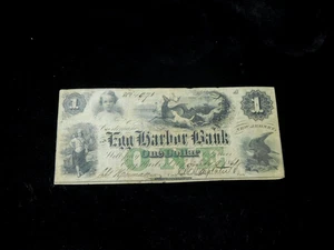 1861 $1 Egg Harbor bank New Jersey Obsolete Paper Currency - Green ONE - Picture 1 of 4