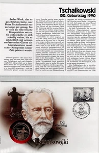Carta Numismática Rusia - Tchaikovsky 150 Aniversario 1 Rublo Moneda 1990 - Imagen 1 de 6