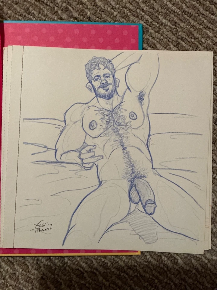 Hk117 Muscle hunk фигурка рисунок иллюстрация Billy thrash beefcake гей int - Изображение 1 из 1