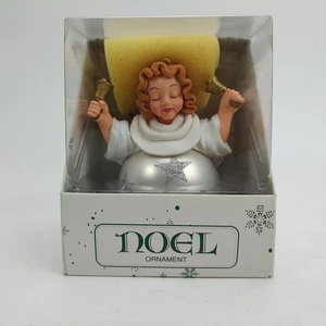 Dept 56 Noel Adorno de Navidad Ángel con Campanas Brillo Vidrio Plata Estrellas Bola - Imagen 1 de 18