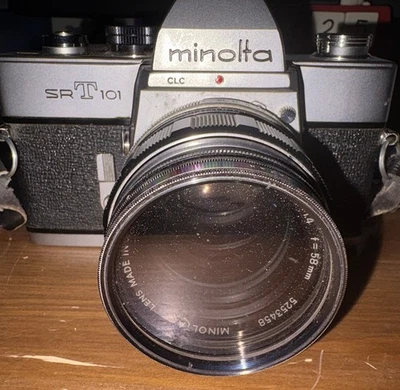 Minolta SRT 101 SLR Film Camera With Lens And Original Case - Image 1 of 4