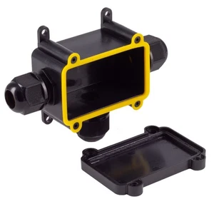 Outdoor Abzweigdose wasserdicht IP68 Schutzklasse schwarz 3-fach (1x2) - Picture 1 of 2