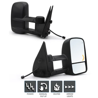 Буксировочные зеркала для 1999 2000 2001 2002 Chevy Silverado Sierra 1500 2500 HD Power - Изображение 1 из 4