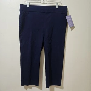 Leggings capri Laura Scott para mujer spandex damas algodón elástico XL azul 36" W - Imagen 1 de 7