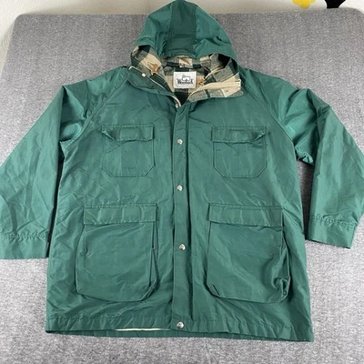 Chaqueta Parka de Montaña Forrada a Cuadros Verde Woolrich Para Hombre Con Capucha Talla L De Colección Foto 1 de 4