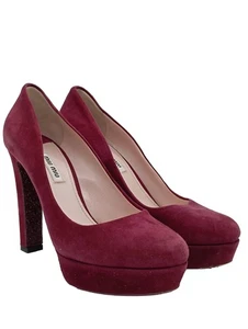 MIU MIU Tacco alto Donna Décolleté Taglia IT 38 rosso elegante - Foto 1 di 5