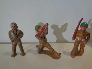 VINTAGE BARCLAY/MANOIL HOLLOW LEAD METAL ARMY FIGURES. SET OF 3 - Picture 1 of 14
