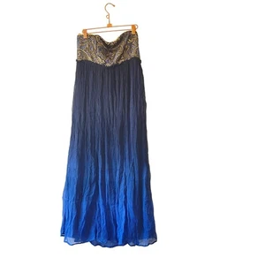 Anthropologie Dip Dye Midi formelles Kleid mit Häkeltop Gr. 8 Petite  - Bild 1 von 9