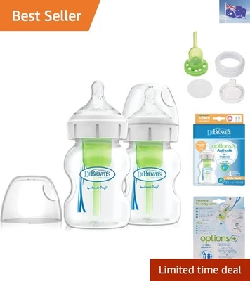 Dr. Brown's 150 ml Vacuum-Free Feeding Bottles with Soft Silicone Teat - 2 Pack - image 1 of 4