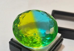 Stunning Tourmaline Bi-Colour Round Cut 85-86 Ct Natural Pendant Making Gemstone - Picture 1 of 7