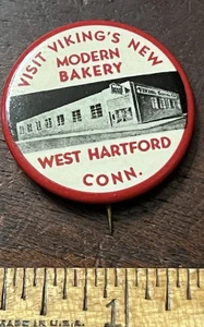 VIKING'S NEW MODERN BAKERY, WEST HARTFORD, CT. Pinback Button Whitehead & Hoag - Picture 1 of 4