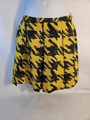 Falda abstracta forrada Club Monaco negra/amarilla talla 00 Foto 1 de 4
