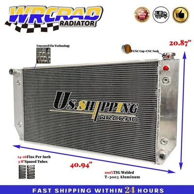 Radiador de aluminio para camioneta Chevy GMC C2500 C3500 K2500 1988-2000 7,4 L 454 V8 Foto 1 de 4