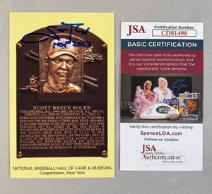 SCOTT ROLEN SIGNED HALL OF FAME CANCELED PLAQUE POSTCARD CARDINALS JSA CD81498 - Picture 1 of 2