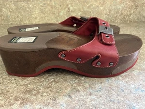 DR SCHOLL’S Originality Advanced Technology Wood & Leather Platform Slides~ 8 M - Picture 1 of 18