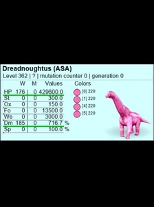 1 X Dreadnoughtus Top Stat Adult Pair Ark survival Ascended PVE (NEW) - Picture 1 of 6