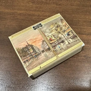 Cartas de juego Duratone vintage de doble baraja ciudad europea - Imagen 1 de 3