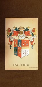 Stemma Pottino Famiglia nobile Cromolitografia del 1880 Annuario nobiltà - Picture 1 of 1