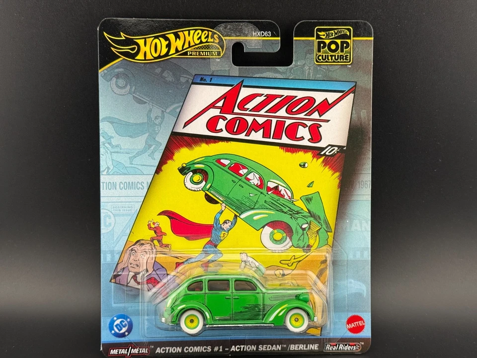 Hot Wheels Action Comics #1 Action Sedan Berline HXD63-956L 1/64 - Image 1 of 1