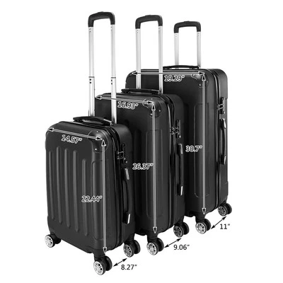 Hartschalenkoffer Kofferset 3 Teilig ABS Reisekoffer Trolley Rollkoffer - Bild 1 von 4