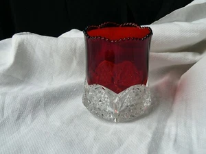 Button Arches Spoon Holder Ruby Stained and Clear EAPG - Picture 1 of 9