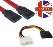 45cm SATA Cable + Molex to S-ATA Power Adapter for Internal Hard Drive TWIN PACK
