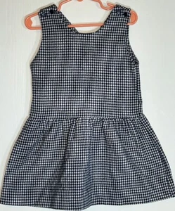 Hartstrings Little Girl Sz 4 Jumper White/Navy Houndstooth Wool Blend Buttons - Picture 1 of 10