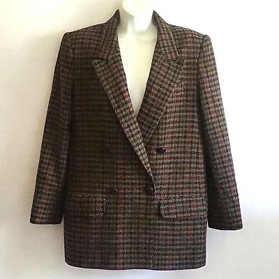 Blazer cuadrado vintage Giorgio Sant Angelo 100 % lana totalmente forrado a cuadros/cuadros Foto 1 de 4