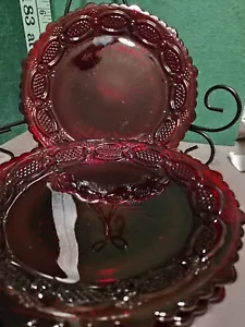 2 Vintage Avon 1876 Cape Cod Ruby Red Dinner 10 3/4”Plates - Picture 1 of 1